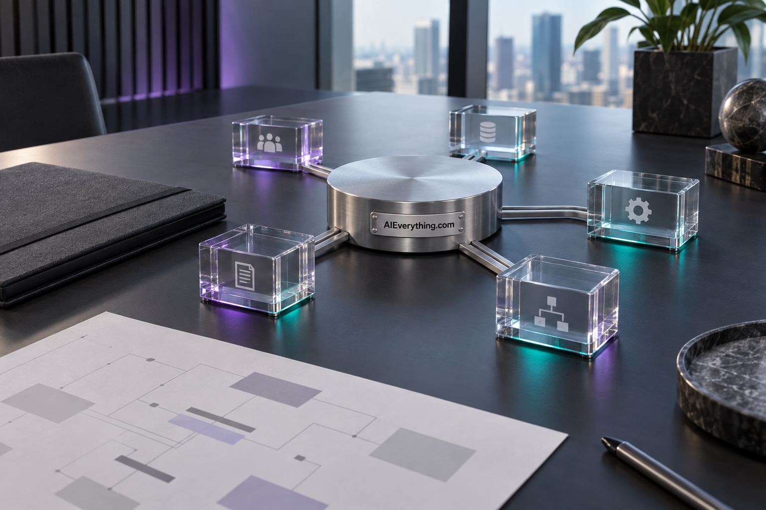 AIEverything.com enterprise platform concept on a modern desk
